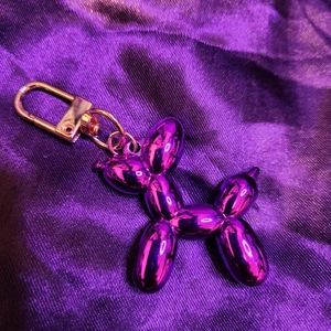 Purple Balloon Dog Bag Charm/Keychain